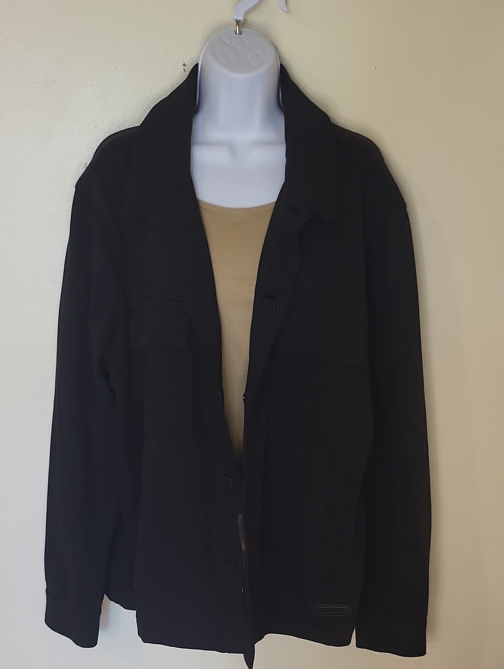 DKNY Black Utility Jacket with Button Front